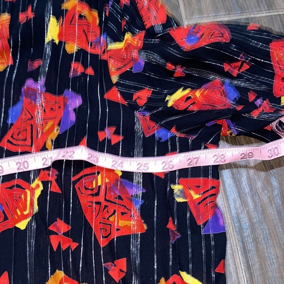 COPY - Vintage Cherry Creek button up black and red patterned blouse - Picture 3 of 10